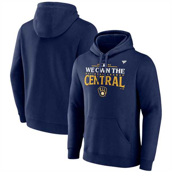 Men's Milwaukee Brewers Navy 2024 NL Central Division Champions Locker Room Pullover Hoodie,We sell and wholesale Men's Milwaukee Brewers Navy 2024 NL Central Division Champions Locker Room Pullover Hoodie on line form chian!